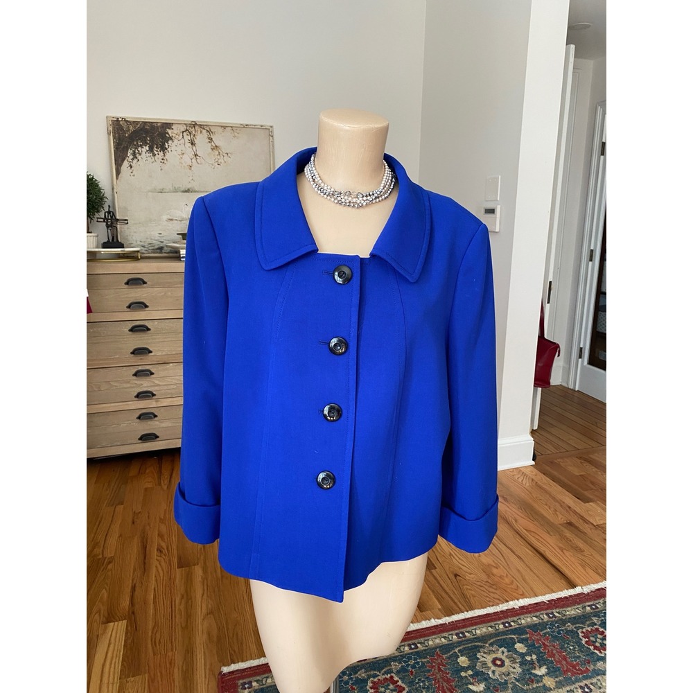 Tahari Arthur S Levine Blue Blazer Jacket - Size 10-12